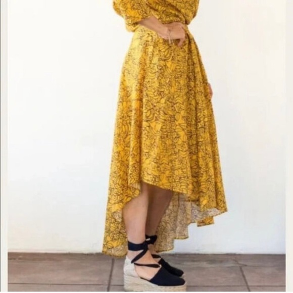 Apiece Apart Turkanna Midi Skirt Tangerine Floral Size 2 NWT - Picture 3 of 9